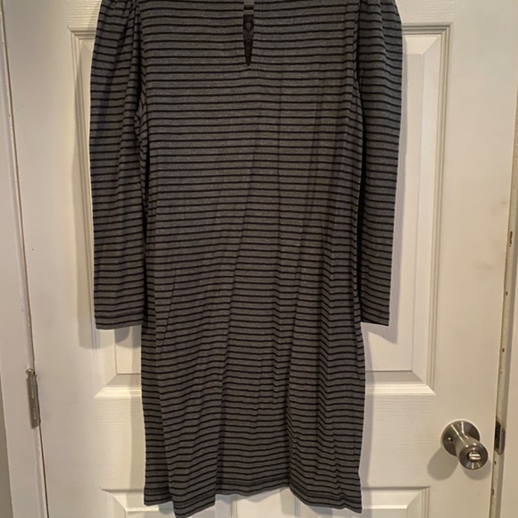 LOFT black and grey striped dress - Picture 2 of 3
